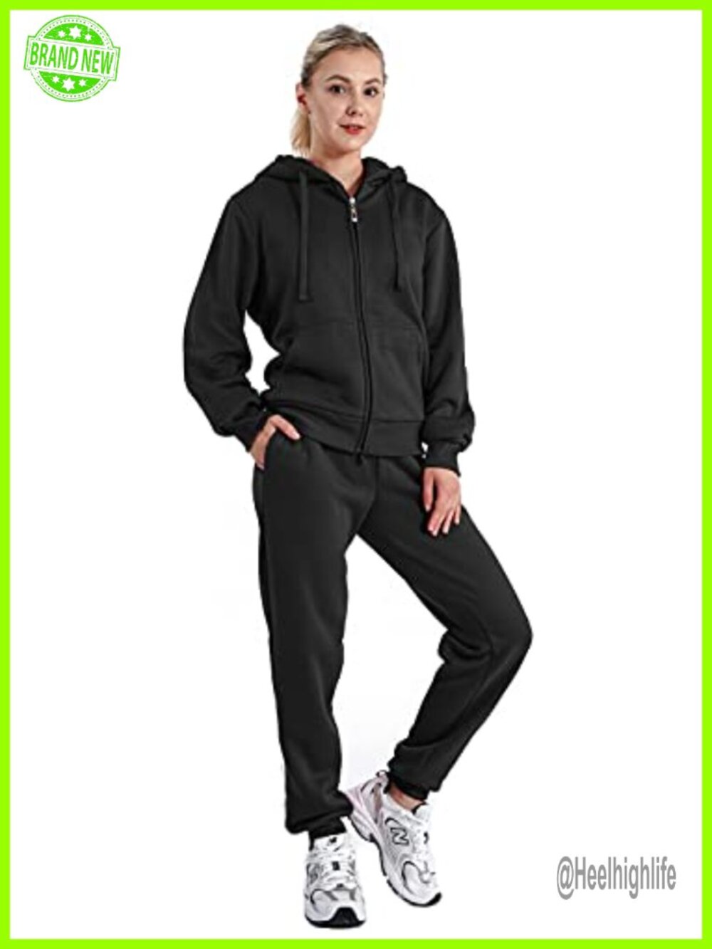 Women's 2 Piece Fleece Sweatsuit Set Sherpa Lined Hoodie & Joggers Tracksuit